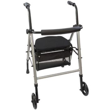 Andador Para Ancianos Mobiclinic Andador Adultos Aluminio Ligero Plegable  Con Asiento Y 2 Ruedas Capitel Gris con Ofertas en Carrefour