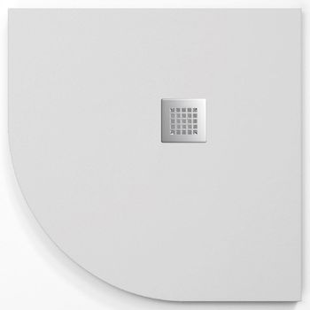 Plato De Ducha  Onda Curve Blanco  90x90 Cm (radio 50) Rejilla Inox