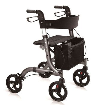 Obbocare Carro De La Compra De 4 Ruedas Con Asiento En Color Negro. Carro  Andador De Aluminio Plegable Para Ancianos. Carrito Co con Ofertas en  Carrefour