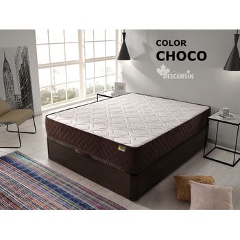 Pack Colchon + Canape Abatible Descansin | 160 X 200 | Chocolate | Maxima Comodidad | Gran Almacenaje