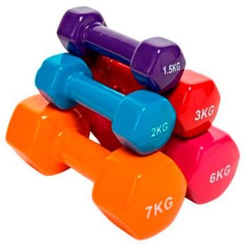 Mancuernas Pesas De Disco 5kg + 5kg 10kg Total Fitness Musculación Gimnasio  Pesos Plásticos con Ofertas en Carrefour