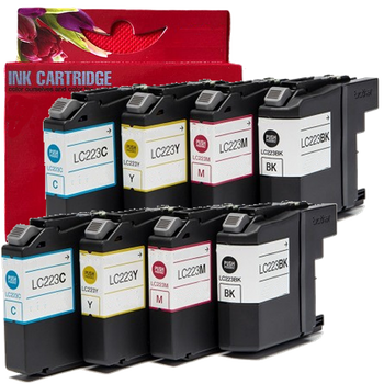 Tinta Compatible Brother Lc223bk, Lc223c, Lc223m, Lc223y Multicolor Pack 8