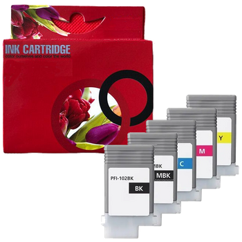 Tinta Compatible Canon Pfi102 0894b001 0895b001 0896b001 0897b001 0898b001 Multicolor Pack 5
