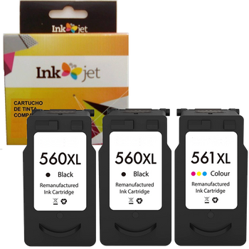 Tinta Compatible Canon Pg560xl Cl561xl Negro Y Color Pack 3