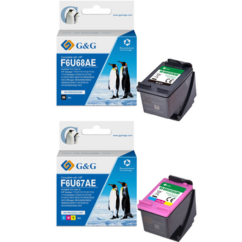 Tinta G&g Compatible Hp 302xl F6u68ae / F6u66ae, F6u67ae / F6u65ae Negro Y Color Pack 2