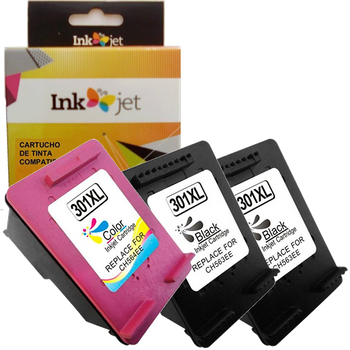 Tinta Compatible Hp 301xl - Ch561ee / Ch563ee, Ch564ee / Ch562ee Negro Y Color Pack 3