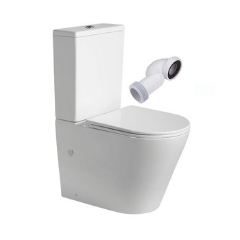 Combo Inodoro Completo Redondo, Blanco Brillo, Fondo Reducido Con  Cisterna Y Bidet A Suelo, Adosado A Pared Con Salida Dual con Ofertas en  Carrefour