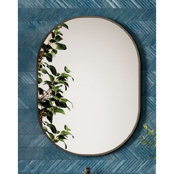 Espejo De Pared Ovalado Picciano Aluminio - 30 X 60 Cm - Negro Mate  [en.casa] con Ofertas en Carrefour