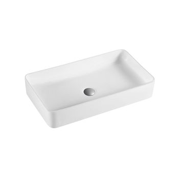 Lavabo Sobre Encimera Cerámico | Lavamanos Baño Para Encimera Rectangular | 51cm X 35cm | Blanco Mate