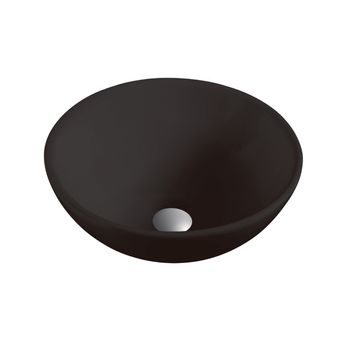 Lavabo Sobre Encimera Cerámico | Lavadero Baño Cerámico Sobremesa | Lavamanos Baño Para Encimera Ovalado | 40cm De Diámetro | Negro Mate