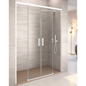 Mampara Bañera Frontal Corredera 2 Puertas 2 Fijos, Cristal Templado De  6mm Antical Serigrafía, Perfilería Cromo Brillo - 170 Cm (adaptable  164-169cm) con Ofertas en Carrefour