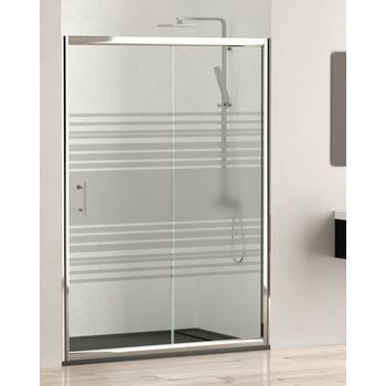 Mampara De Ducha Frontal 1 Puerta 1 Fijo Corredera, Vidrio Templado De 6mm  Antical Transparente, Perfilería Negra, 145 Cm (adaptable 139-144cm) con  Ofertas en Carrefour