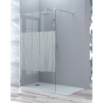 Mampara De Ducha Rectangular Angular Corredera 2 Puertas 2 Fijos, Serigrafía - Cromo Brillo - 80 Cm (adaptable 78,5-80cm) - 75 Cm (adaptable  73,5-75cm) con Ofertas en Carrefour