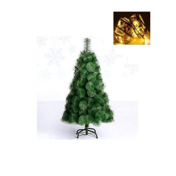 Árbol Pino De Navidad Verde De 150cm 1.5m + Cinta De Luz 5m Blanco Cálido