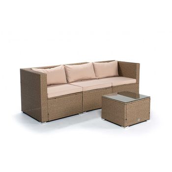 Conjunto Muebles Jardín Melbourne 1 Sofá Doble, 2 Sillones, 1 Mesa Acero  Galvanizado Y Cuerda con Ofertas en Carrefour