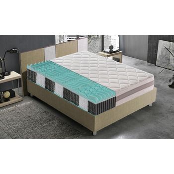MaterassieDoghe - colchón 90x200 de muelles ensacados, viscoelástico, 25 cm  de altura, ortopédico, elástico e indeformable, 13 zonas de confort