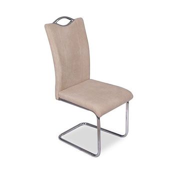 Silla De Comedor Austria Patas Metálicas Beige 98x44x61 Cm