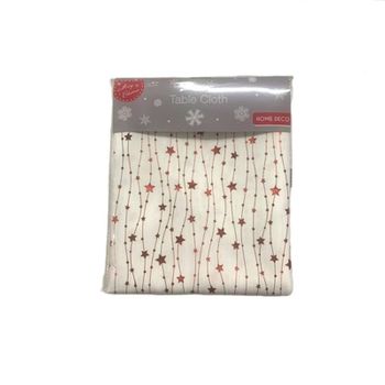 Mantel Navideño Home Deco Estrellas Blanco 230x140 Cm