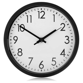 Reloj De Pared Forma Redonda Estilo Minimalista Negro Ø30 Cm
