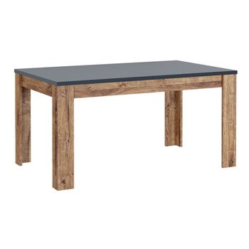 Mesa De Comedor Europa Extensible Roble/grafito 76x150-190x90 Cm