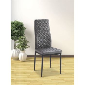 Silla De Comedor Mármol Gris 96x40,5x49 Cm