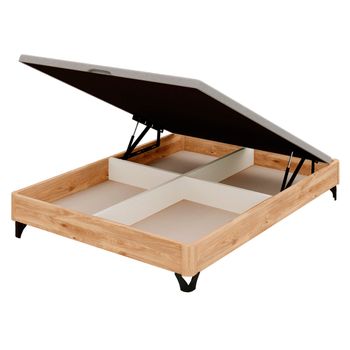 Canapé Abatible Arcón de madera con patas transpirable altura 34,5 cm -  180x190 cm - Cambrian