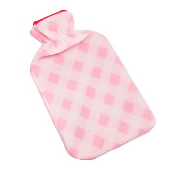 Bolsa De Agua 1,7l Con Funda De Rombos Blanco/rosa