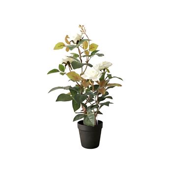 Macetero Decorativo Rosal Artificial Blanco 60 Cm