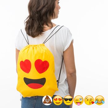 Bolsa Mochila Con Cuerdas Emoticonos - Love