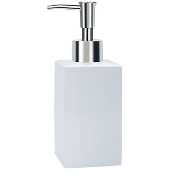 Distribuidor De Jabon Spirella "quadro" De Porcelana En Color Blanco 17,5 X 7,5 X 6,5 Cm