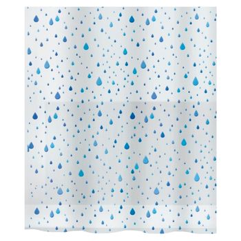 Spirella Colección Waterdrop , Cortina De Ducha Textil 180 X 200, 100% Polyester, Azul