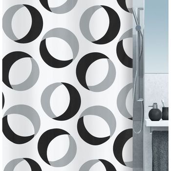 Cortina De Ducha Rings Spirella - Poliéster - 180 X 200 Cm Gris