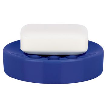 Spirella Colección Tube, Bandeja Para Pastilla De Jabón 11,0 X 11,0 X 2,6 Cm, Gres, Azul