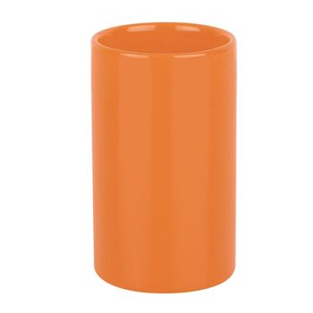 Spirella Colección Tube, Portacepillos De Dientes Ø7 X 11,5 Cm, Gres, Naranja