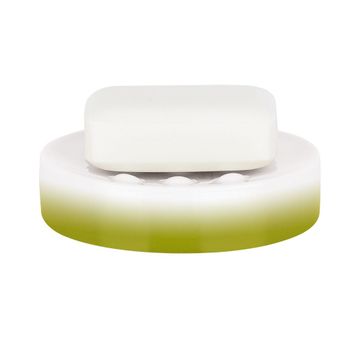 Jabonera Spirella "tube" De Porcelana En Color Verde Ø11 X 2,6 Cm