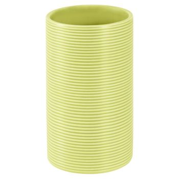 Portacepillos De Dientes Spirella "tube Ribbed" De Gres En Color Verde Ø6 X 10,5 Cm