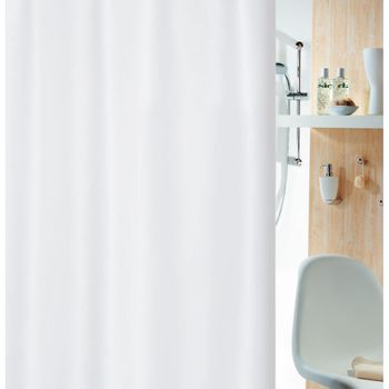 Cortina De Ducha Securitas Spirella - Poliéster - 180 X 200 Cm Blanco