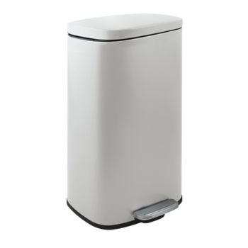 Cubo Basura De Acero C/pedal Spirella"akira"30l  34,3x23,5x62,9 Blanco