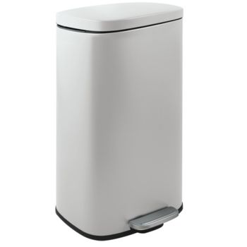 Cubo Basura De Acero C/pedal Spirella"akira"50l  42,7x29,7x64,3 Blanco