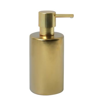 Dispensador De Jabon De Ceramica Spirella"tube-matt"  Oro Mate 7x16cm