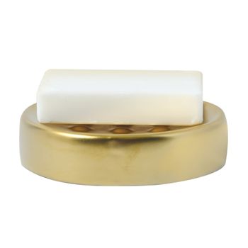 Jabonera De Porcelana Gold Mate Tube