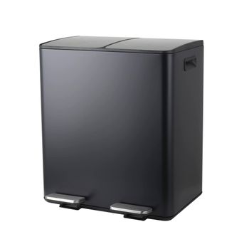 Spirella Cubo De Basura Negro, 40l Con Pedal Retractil Y 2 Cubos - "aliya"