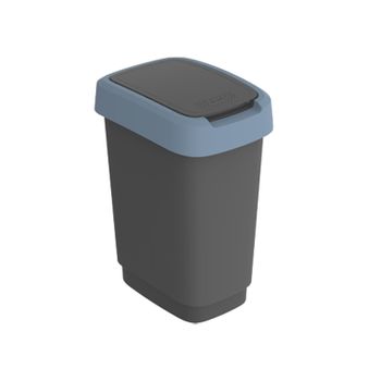 Cubo De Basura Papelera Rotho Twist 10l Negro/azul Oscuro