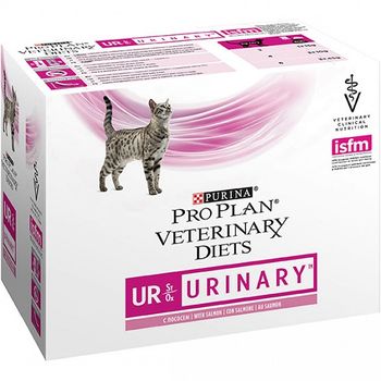 Alimento Para Gato Purina Pro Plan Vd Feline Ur Urinary Pouch Salmón Para Gatos 10x85 Gr