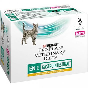 Alimento Para Gato Purina Pro Plan Veterinary Diets Feline Gastrointestinal En Con Pollo Caja 10 X 85 Gr