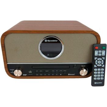 Microcadena Vintage Radio Dab/dab+/fm, Reproductor Cd-mp3, Bluetooth, Usb, Mando A Distancia Madera  Roadstar Hra1782ndbt