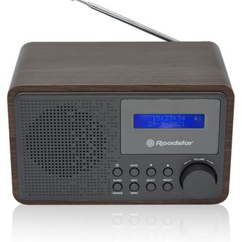 Radio Portátil Digital Vintage Dab/ Dab+/ Fm, Conectado A La Red O A Pilas, Despertador Dual Madera  Roadstar Hra-700d+/wd