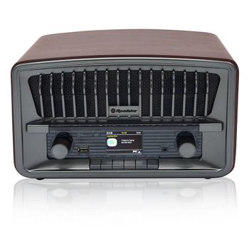 Radio Portátil Vintage Digital Dab/dab+/fm Bluetooth Usb Stereo Aux-in, Despertador Alarma Dual Madera  Roadstar Hra-270d+bt