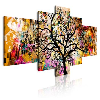 Cuadros Modernos | Lienzo Decorativo | Arte Árbol De La Vida De Gustav Klimt | 5 Piezas 180x85cm - Dekoarte