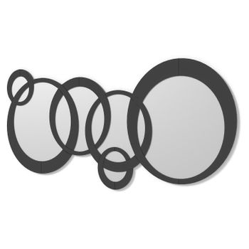 Espejos Decorativos Modernos Circulos Plata Negro | 140x70cm